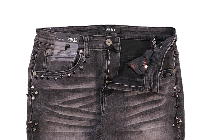 PUBLIK DENIM FLARE FIT JEAN (KD2572:BLACK SHADOW)