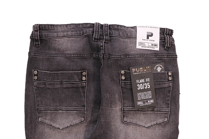 PUBLIK DENIM FLARE FIT JEAN (KD2572:BLACK SHADOW)