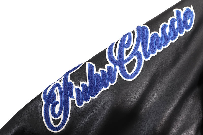 FUBU FAUX VARSITY JACKET (FAM-52304:BLUE)