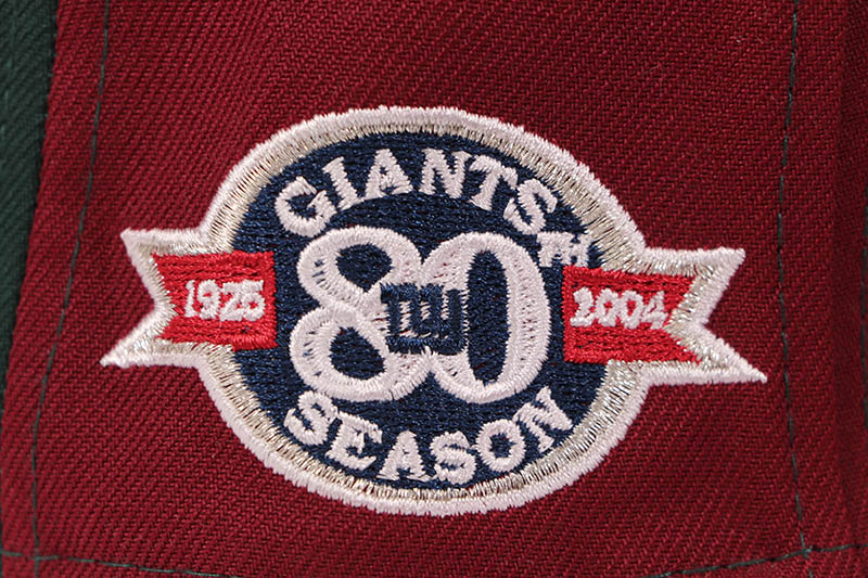 NEW ERA X JAE TIPS NEW YORK GIANTS 59FIFTY FITTED CAP (80TH SEASON CUSTOM SIDE PATCH/LAVENDER UNDER VISOR/BURGANDY PINWHEEL CAMEL) 