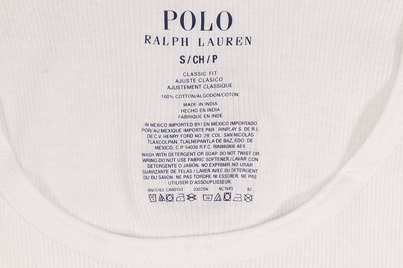 POLO RALPH LAUREN CLASSIC FIT COTTON TANKS 3PCS (NCTKP3-WHD:WHITE)