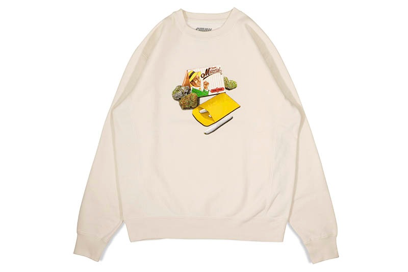 CLASSIC MATERIAL NY 420 TRE BAG CREW SWEAT (BONE)