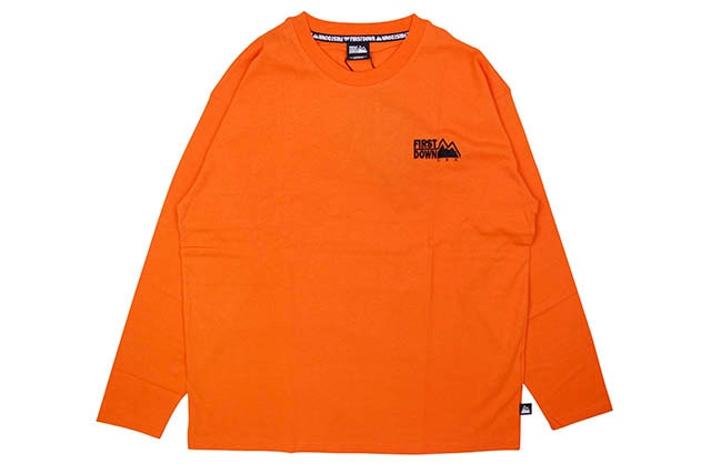 FIRST DOWN L/S EMBROIDERY TEE (F771001/20:ORANGE)