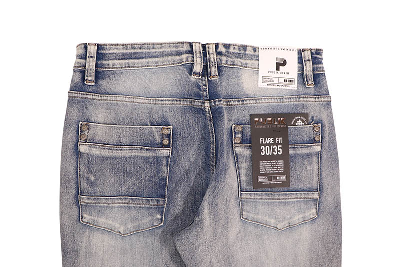 PUBLIK DENIM FLARE FIT JEAN (KD2572:LT BLUE)