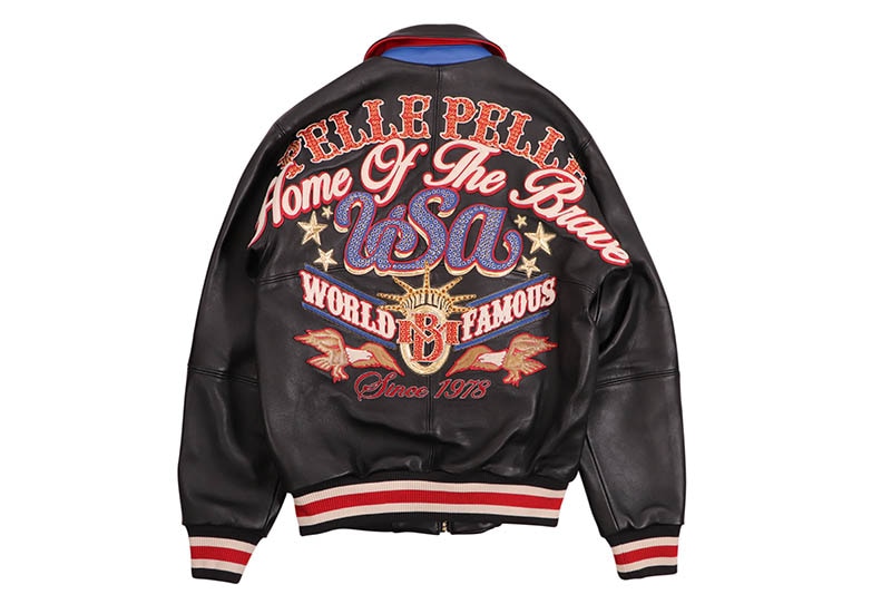 Pelle Pelle STARS AND STRIPES JACKET(325-37540-BCI:BLACK/CABERNET