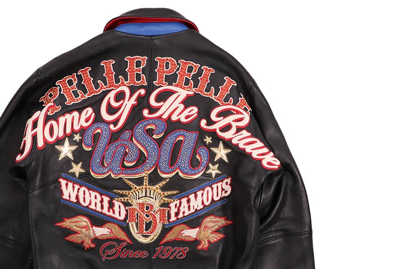 Pelle Pelle STARS AND STRIPES JACKET(325-37540-BCI:BLACK/CABERNET