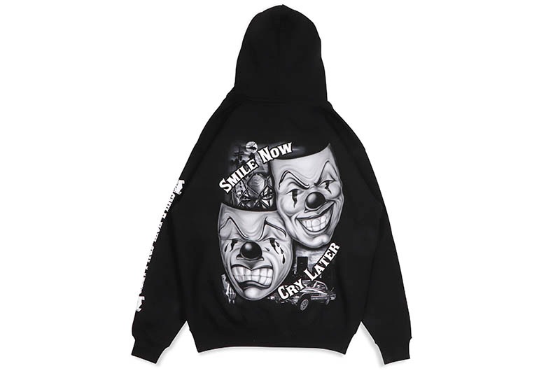 STREET WEAR SUPPLY TWO FACE HOODIE (BLACK)