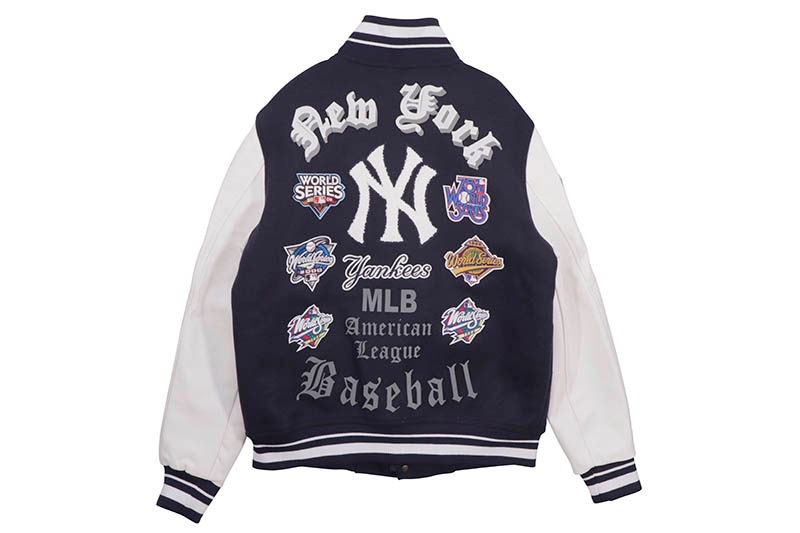 PRO STANDARD NEW YORK YANKEES OLD ENGLISH RIB WOOL VARSITY JACKET (LNY6314653-MNW:MIDNIGHT NAVY/WHITE)