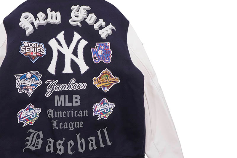 PRO STANDARD NEW YORK YANKEES OLD ENGLISH RIB WOOL VARSITY JACKET (LNY6314653-MNW:MIDNIGHT NAVY/WHITE)