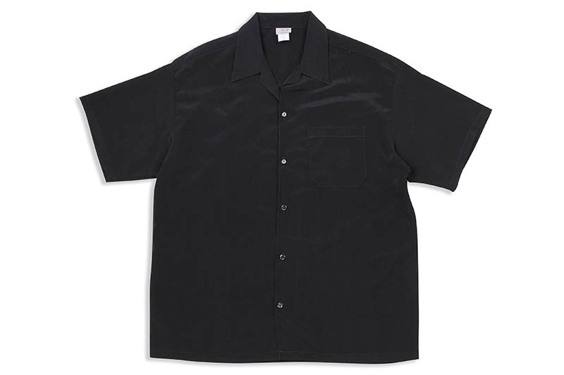CALTOP SOLID BUTTON UPS DRESS CAMP SHIRT (#3003:BLACK)