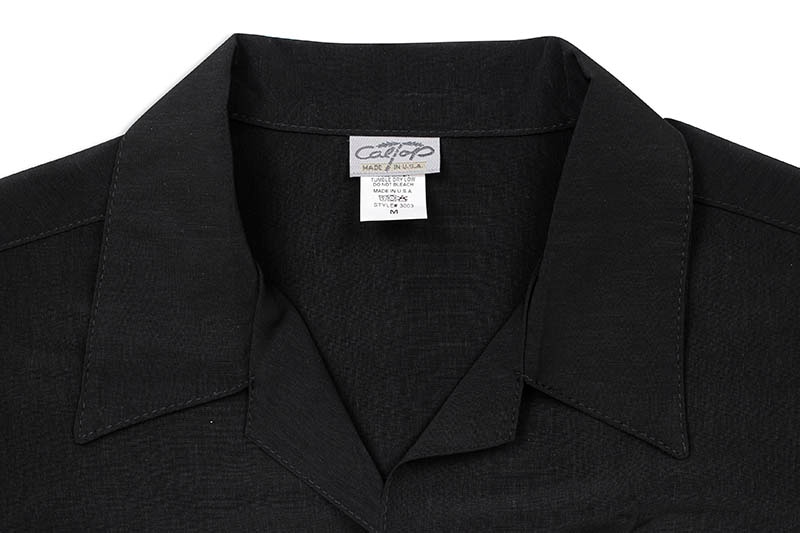CALTOP SOLID BUTTON UPS DRESS CAMP SHIRT (#3003:BLACK)