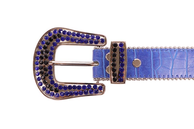 DRIP TRAP ICED OUT RHINESTONE BELT (DT.29:BLUE/BLACK)