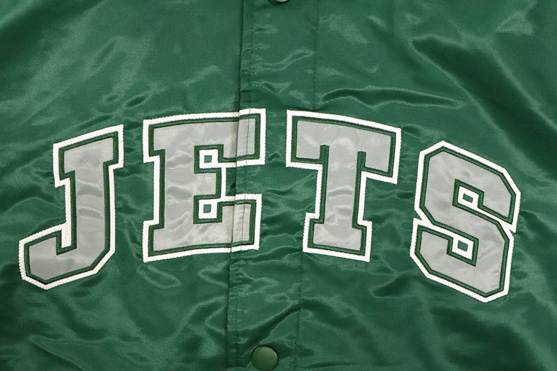 STARTER NEW YORK JETS LOGO SATIN VARSITY JACKET (LS100247:JET/GREEN)