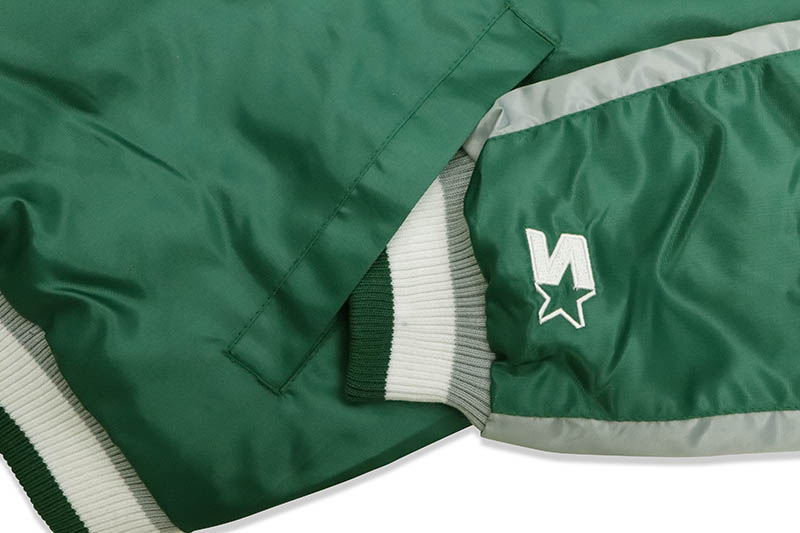 STARTER NEW YORK JETS LOGO SATIN VARSITY JACKET (LS100247:JET/GREEN)