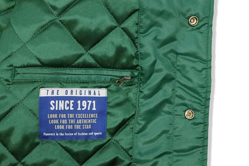 STARTER NEW YORK JETS LOGO SATIN VARSITY JACKET (LS100247:JET/GREEN)