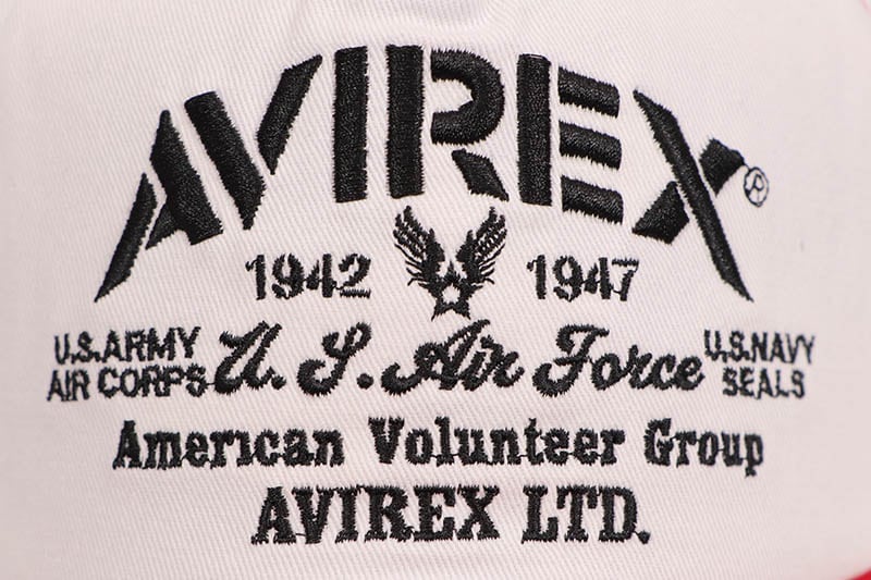 AVIREX MULTI LOGO MESH CAP (81623700-60:WHITE/RED)
