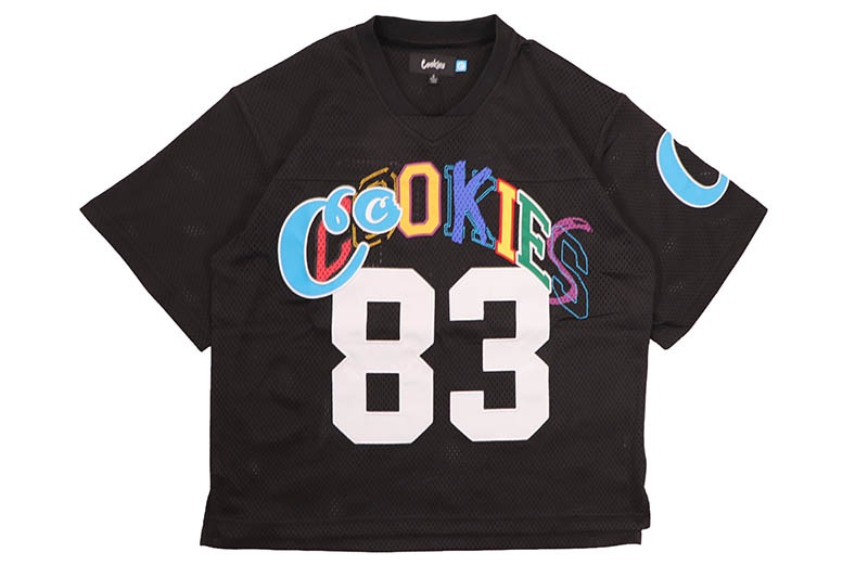 COOKIES 83RD BATTALION MESH FOOTBALL JERSEY WITH APPLIQUE (BLACK) CM261KST01