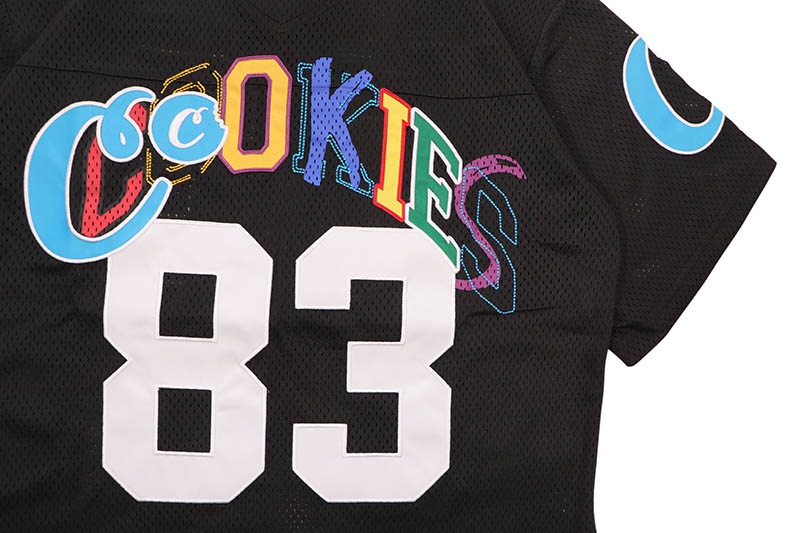 COOKIES 83RD BATTALION MESH FOOTBALL JERSEY WITH APPLIQUE (BLACK) CM261KST01