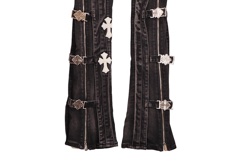 GUAPI OBSIDIAN BLACK CROSS BUCKLE DENIM (870BCBD) | Brand,G-L
