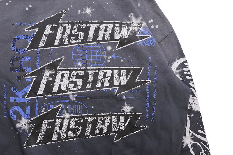 FIRST ROW ALL OVER LOGO PULLOVER HOODIE (FRF2477:GREY) | すべての