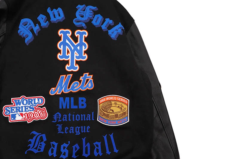 PRO STANDARD NEW YORK METS OLD ENGLISH RIB WOOL VARSITY JACKET