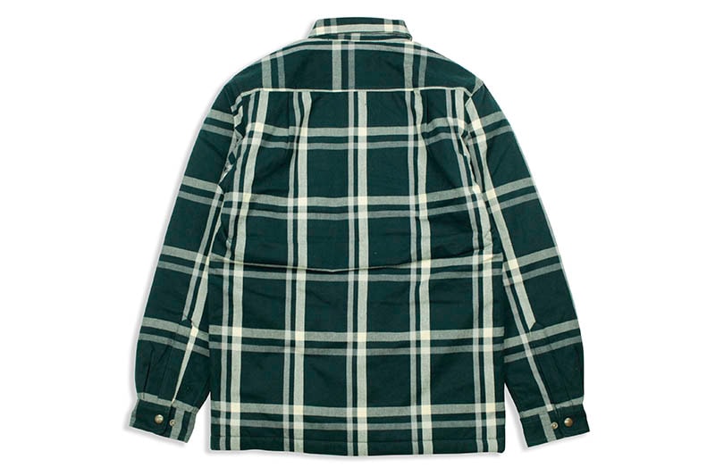 Carhartt RELAXED FIT FLANNEL SHERPA-LINED SNAP-FRONT PLAID SHIRT JACKET (104452-G32/INK GREEN)