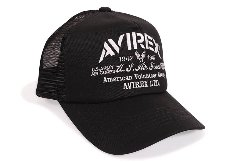 AVIREX MULTI LOGO MESH CAP (81623700-80:BLACK/BLACK)