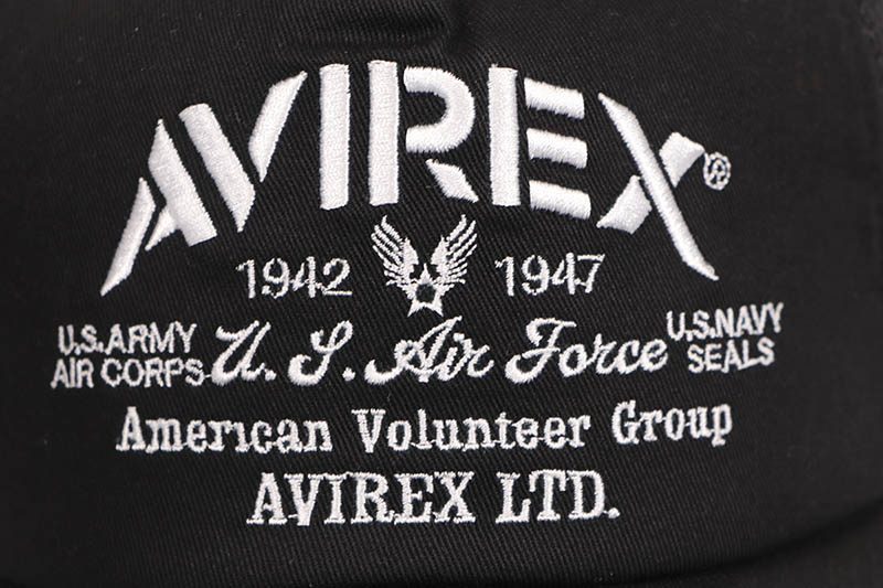 AVIREX MULTI LOGO MESH CAP (81623700-80:BLACK/BLACK)