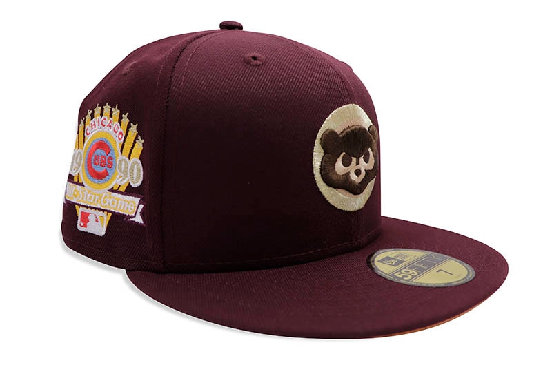 NEW ERA CHICAGO CUBS 59FIFTY FITTED CAP (1990 ALL-STAR GAME CUSTOM SIDE PATCH/MANILA UNDER VISOR/MAROON)