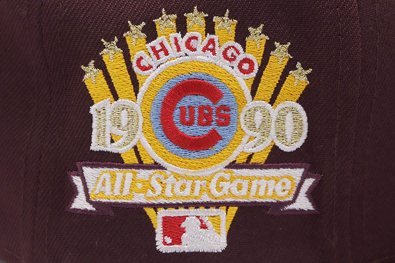 NEW ERA CHICAGO CUBS 59FIFTY FITTED CAP (1990 ALL-STAR GAME CUSTOM SIDE PATCH/MANILA UNDER VISOR/MAROON)
