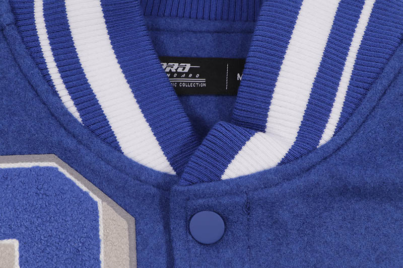 PRO STANDARD LOS ANGELES DODGERS MASHUP RIB WOOL VARSITY JACKET (LLD633329-DBW:DODGER BLUE/WHITE)