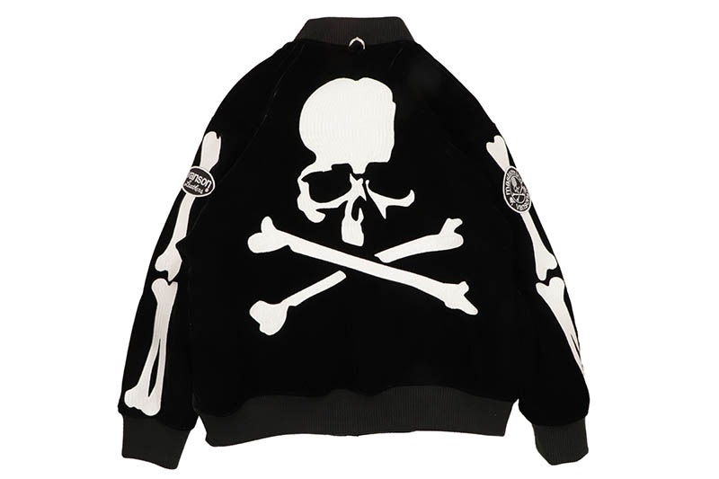 VANSON X MASTERMIND WORLD BONES BOMBER JACKET (MW25C15-BL110:BLACK/WHITE)