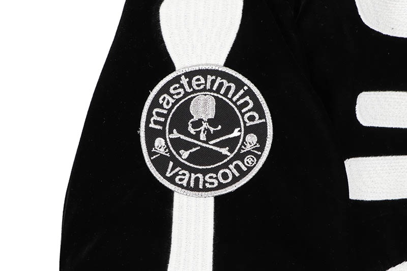 VANSON X MASTERMIND WORLD BONES BOMBER JACKET (MW25C15-BL110:BLACK/WHITE)