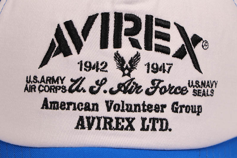 AVIREX MULTI LOGO MESH CAP (81623700-40:WHITE/BLUE)