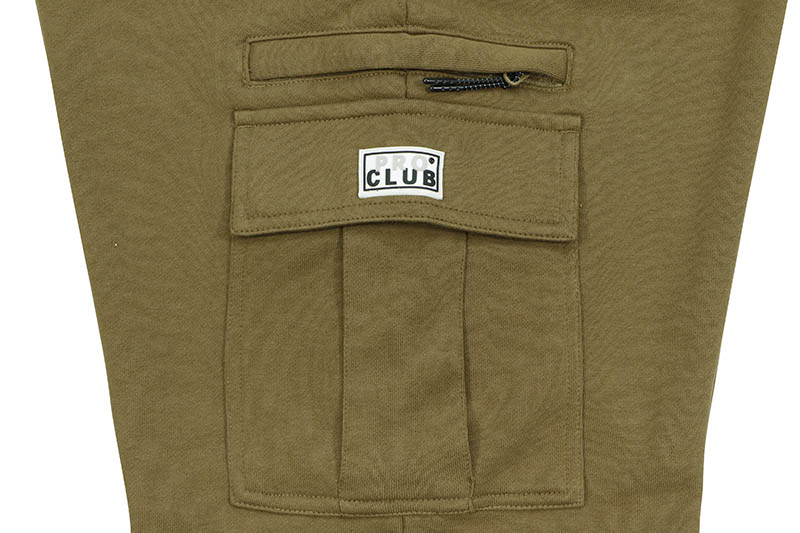 PRO CLUB COMFORT FRENCH TERRY CARGO SHORT - 11 INCH INSEAM (OLIVE DRAB) 13PC0402