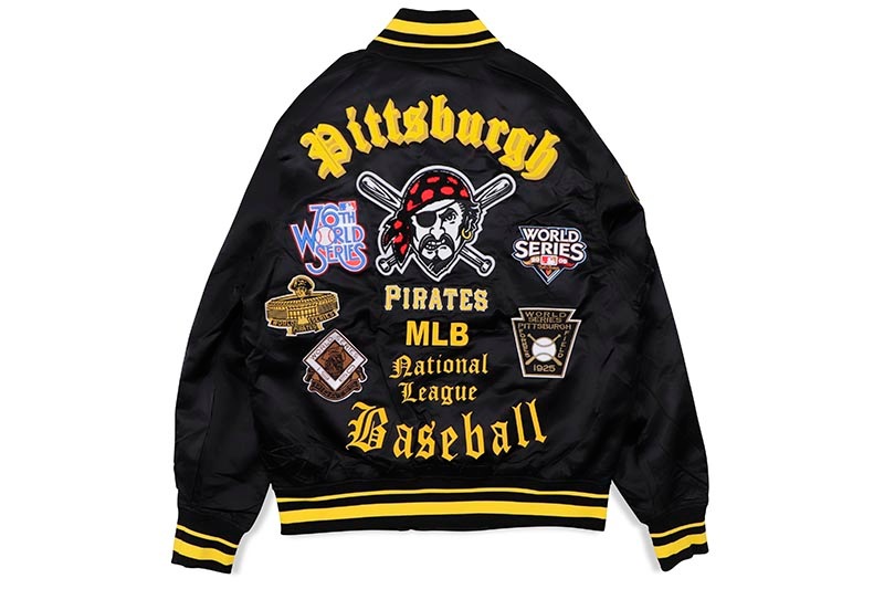 PRO STANDARD PITTSBURGH PIRATES OLD ENGLISH LOGO SATIN JACKET (LPP633527:BLACK)