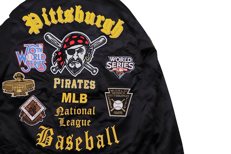 PRO STANDARD PITTSBURGH PIRATES OLD ENGLISH LOGO SATIN JACKET (LPP633527:BLACK)