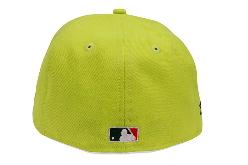 NEW ERA CHICAGO CUBS GUM PACK 59FIFTY FITTED CAP (1990 ALL STAR GAME CUSTOM SIDE PATCH/DARK GREEN UNDER VISOR/LIME GREEN)