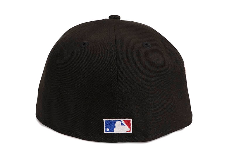 NEW ERA BROOKLYN DODGERS 59FIFTY FITTED CAP (JACKIE ROBINSON 50TH ANNIVERSARY SIDE PATCH/GREEN UNDER VISOR/BLACK)
