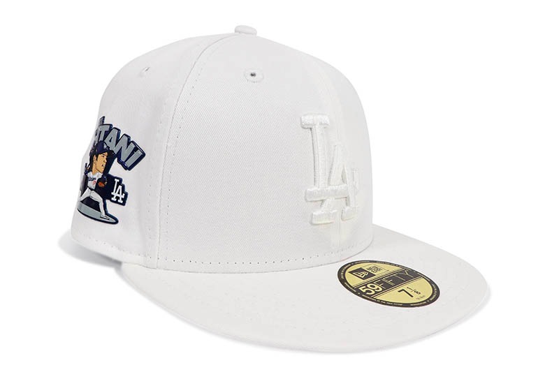 NEW ERA LOS ANGELES DODGERS 59FIFTY FITTED CAP (SHOHEI OHTANI PITCHING SIDE PATCH/WHITE UNDER VISOR/WHITE) 60595102