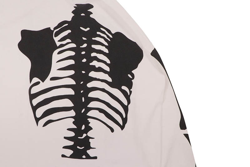 VANSON SKELTON BONES LS THERMAL T-SHIRT (RZV-2510:WHITE)