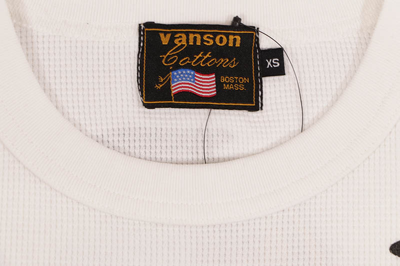 VANSON SKELTON BONES LS THERMAL T-SHIRT (RZV-2510:WHITE)