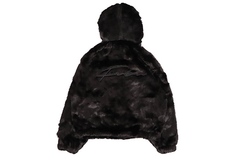 FUBU FAUX FAR HOODED JACKET (FAM-52311:BLACK)