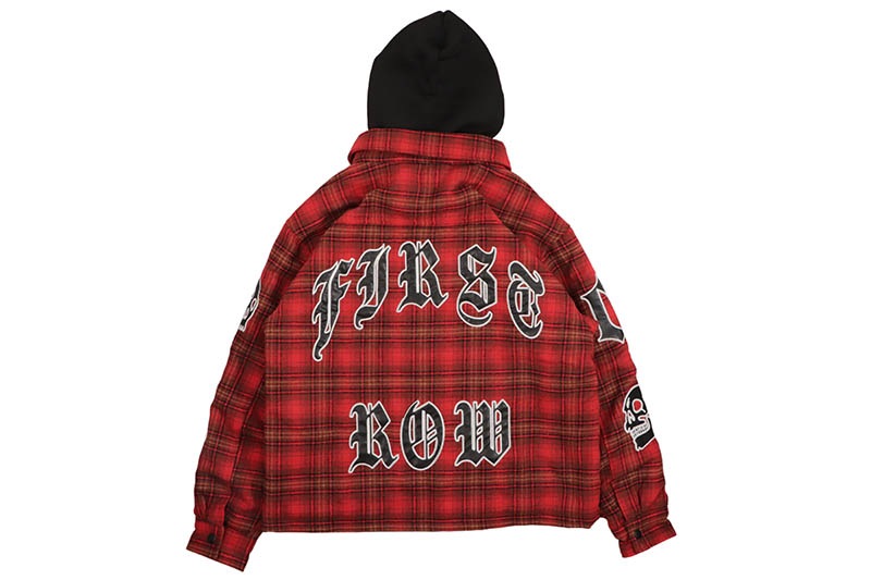FIRST ROW WAKE UP AND BE FIERCE HOOD SHACKET (FRJ2102:BLACK/RED)