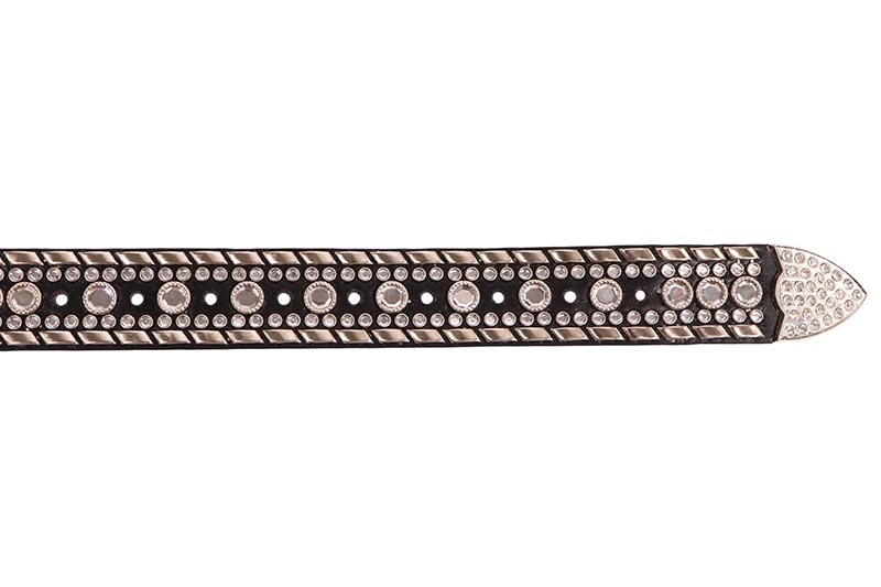 DRIP TRAP SKULL & BONES RHINESTONE BELT (DT.37:BLACK)