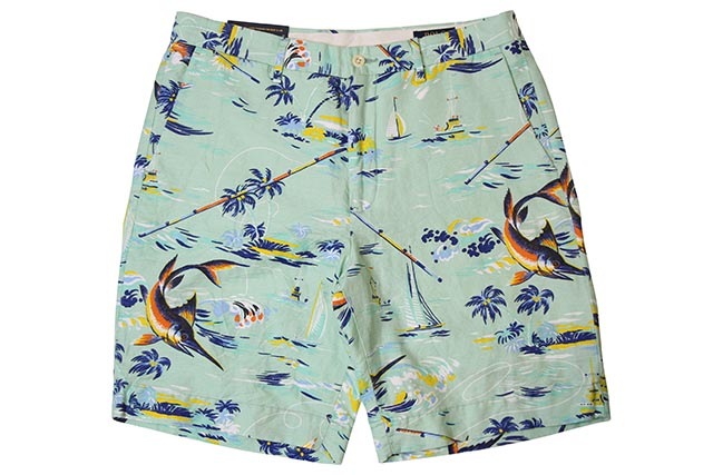 POLO RALPH LAUREN CLASSIC-FIT LINEN-BLEND SHORTS(TEAL)