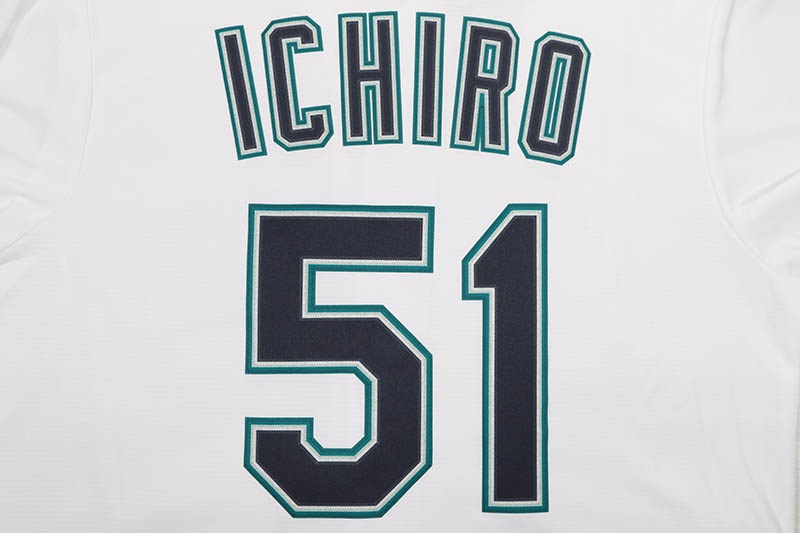 NIKE MLB SEATTLE MARINERS BASEBALL JERSEY (T770-MVWH-QIC-51B:ICHIRO SUZUKI/#51/WHITE)