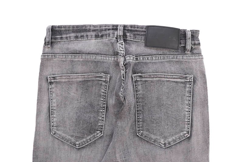 WAIMEA RIPPED SKINNY FIT DENIM SHORTS (AOM7387D:GREY WASH)