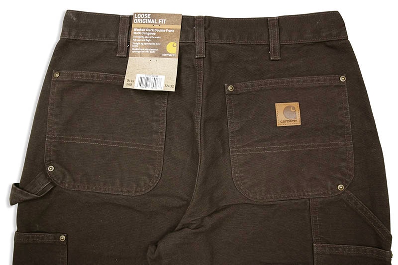 Carhartt WASHED-DUCK DOUBLE-FRONT WORK DUNGAREE (B136/DKB:DARK BROWN)