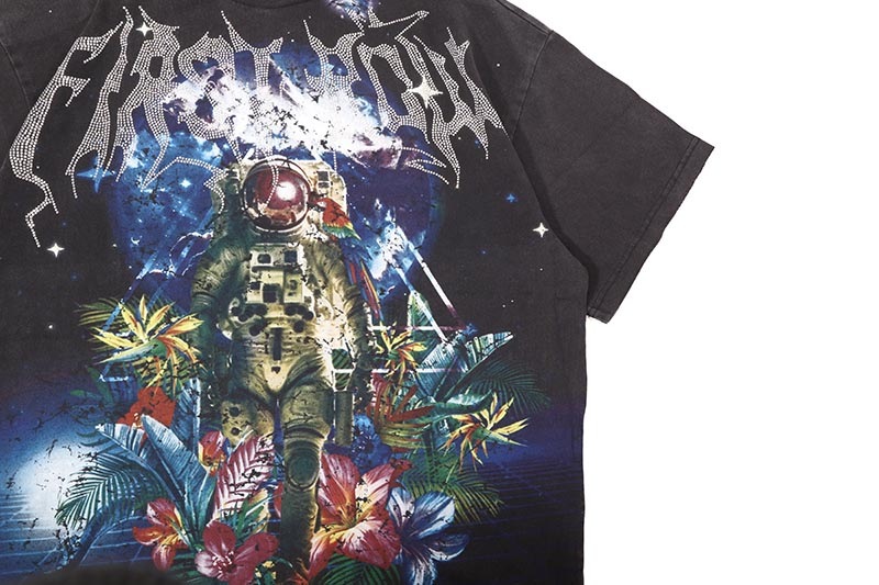 FIRST ROW WASHED EARTH FIRST FLOWER TEE (FRT2181:BLACK) | Brand